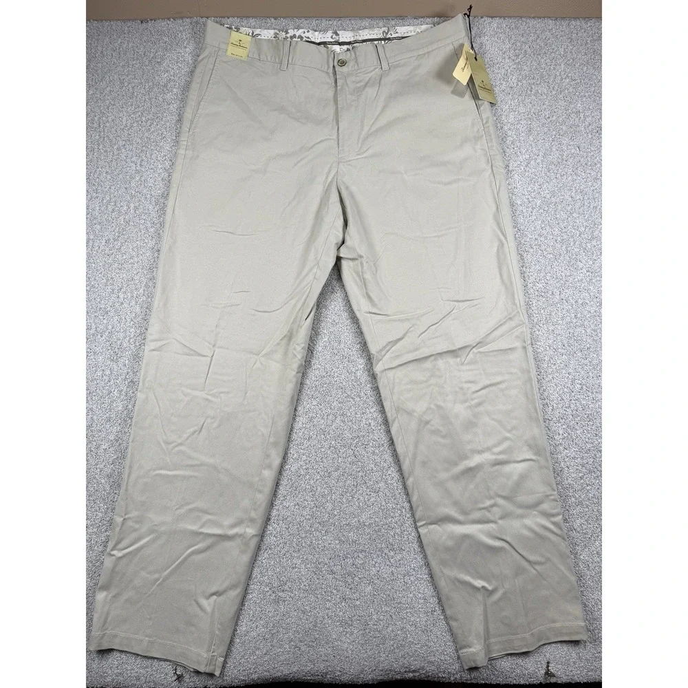 NEW‎ Tommy Bahama Pants Men's 40X34 Beige Cotton Tencel Slacks Curtis Vacation - Picture 2 of 4